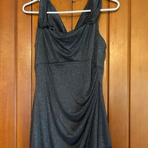 Elegant Dark Grey Glitter Dress